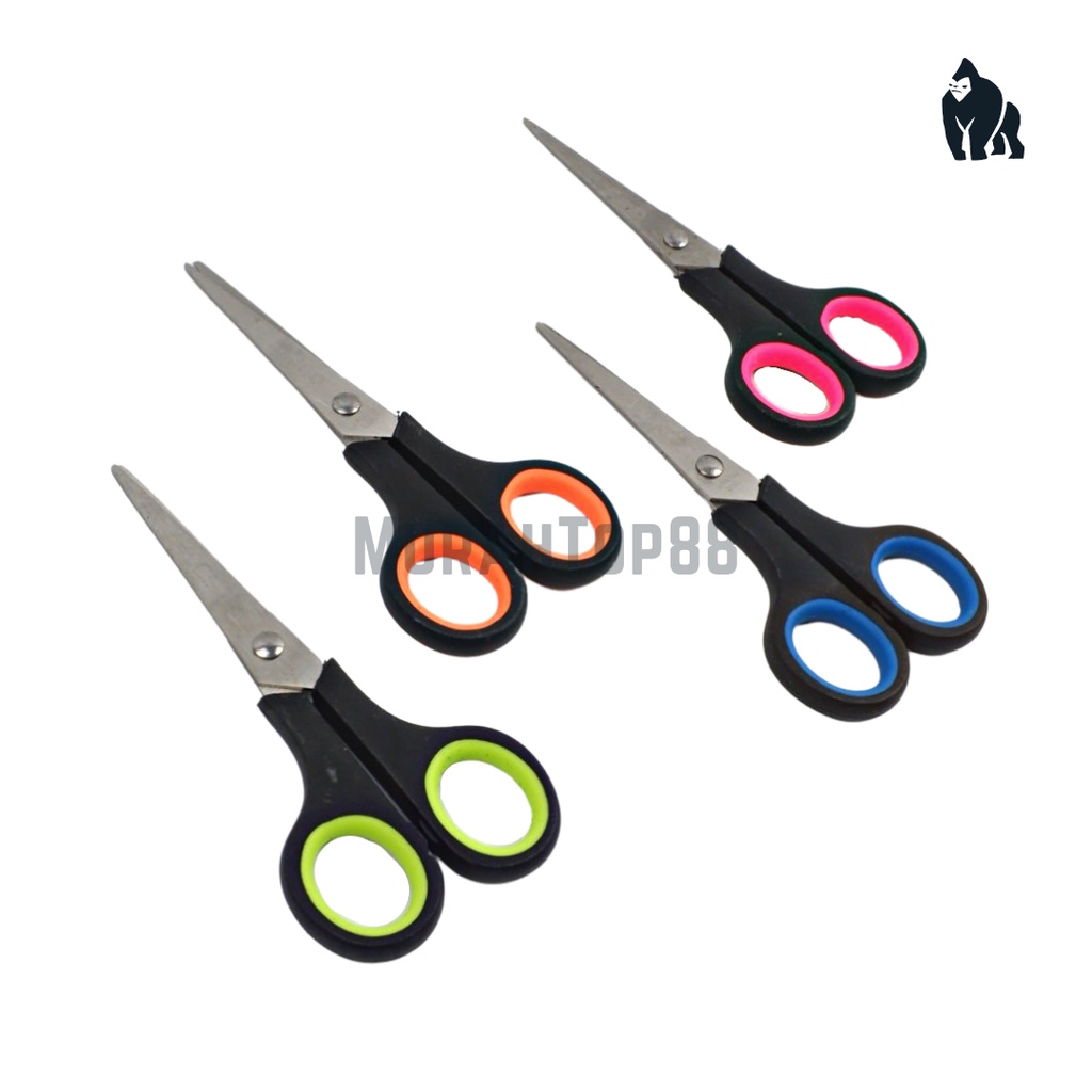

Gunting Tanggung 5" Inch Hitam Warna Gagang Karet / Stainless Steel Scissor Emigo EML-855-BC
