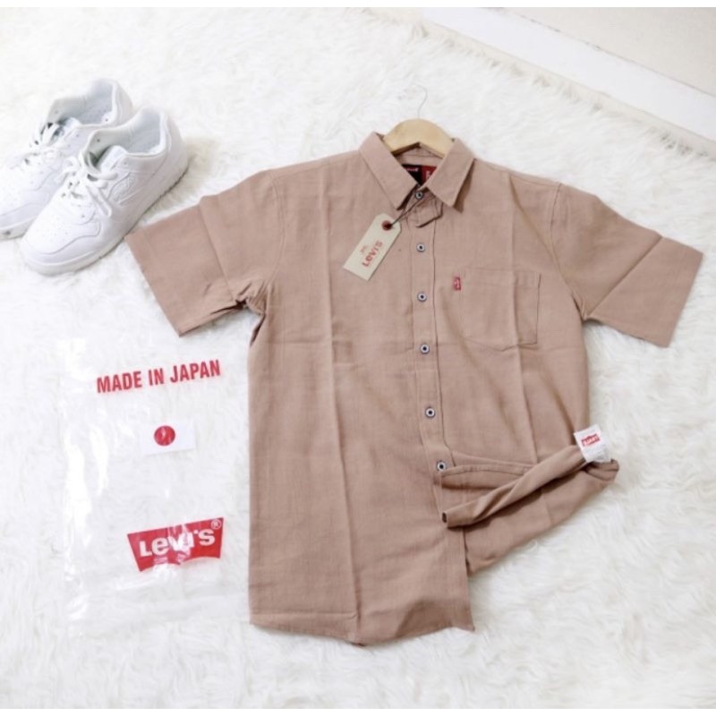 Kemeja lengan pendek Levis pria mocca
