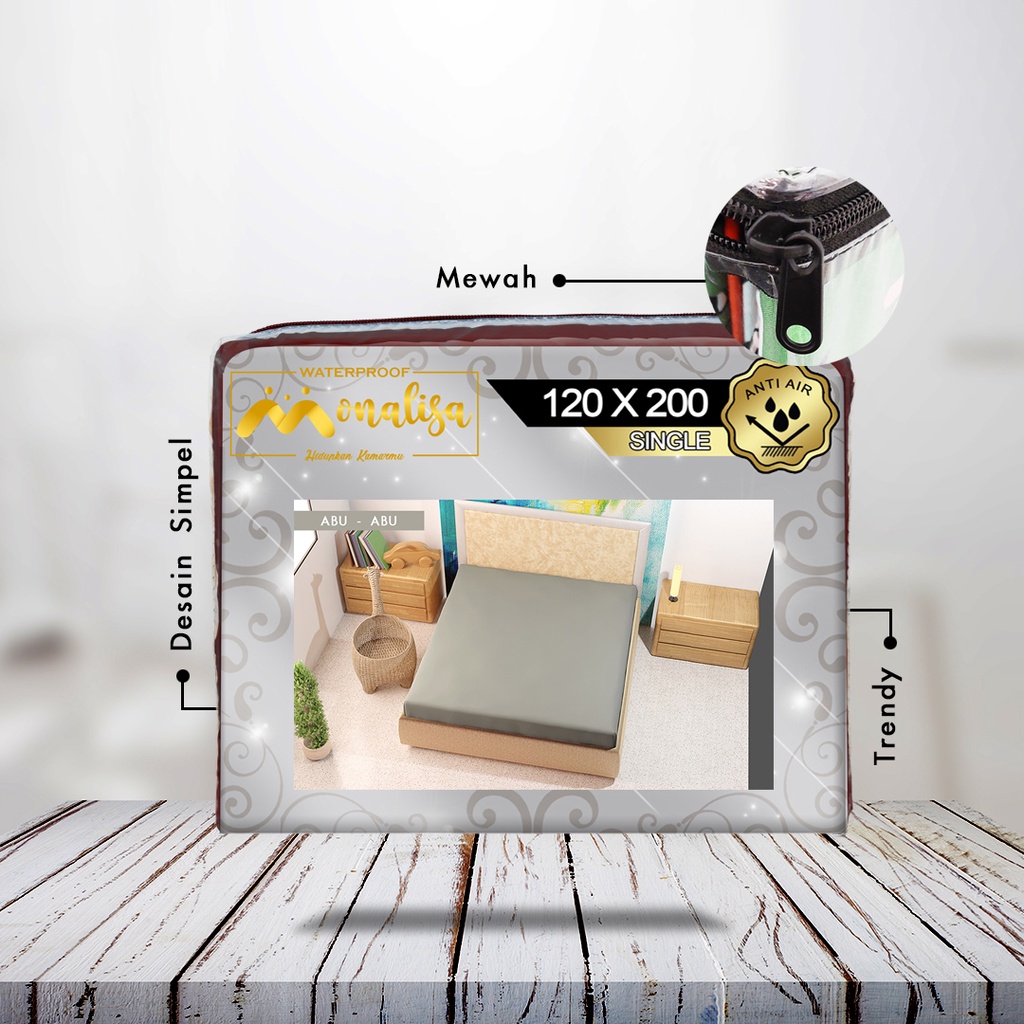 GROSIR SPREI WATERPROOF MONALISA UKURAN 180X200 DAN 160X200 TINGGI 20-5