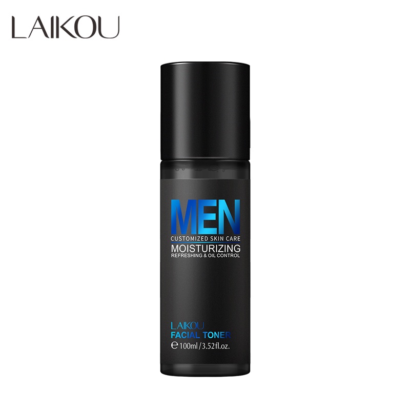 LAIKOU Men Facial Toner Hyaluronic Acid Mengurangi Jerawat Kontrol Minyak 100ml