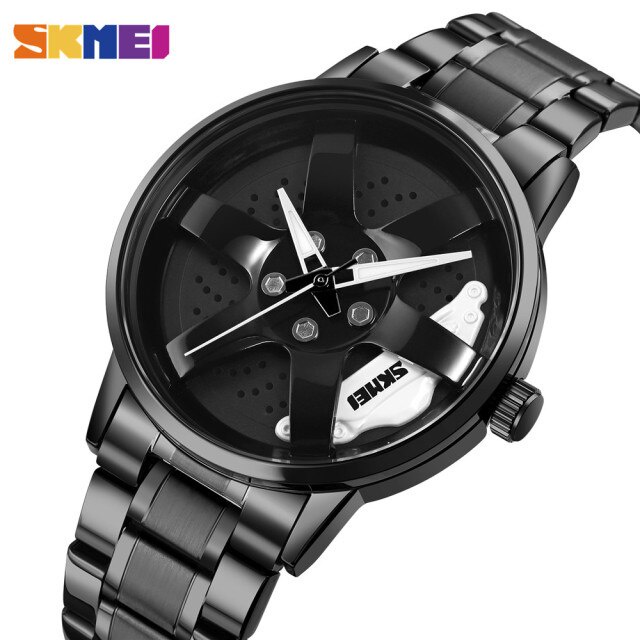 Jam Tangan Pria Analog SKMEI 1824 (wheel tidak mutar)Stainless Steel Original SKMEINDONESIA