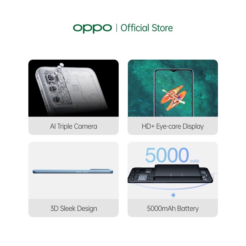 OPPO A16 4GB/64GB [13MP Triple Camera, HD+ Eye-care Display, 5000mAh]