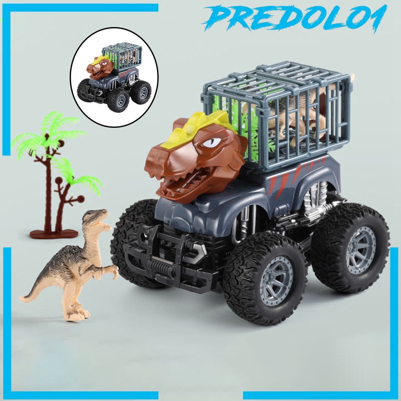 (Predolo1) Mainan Mobil Truk Pengangkut Dinosaurus Untuk Anak Laki-Laki / Perempuan