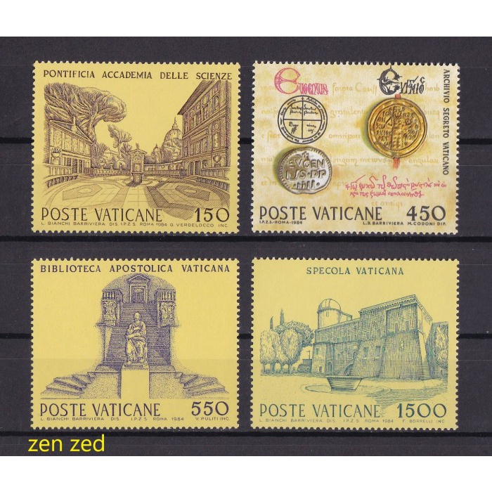

0483 Perangko Vatican City 1984 Culturel Institutions 4v Mnh