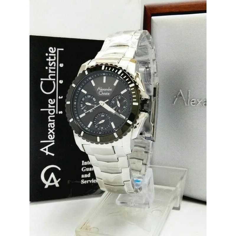 ALEXANDRE CHRISTIE AC 6455 WANITA SILVER BLACK ORIGINAL
