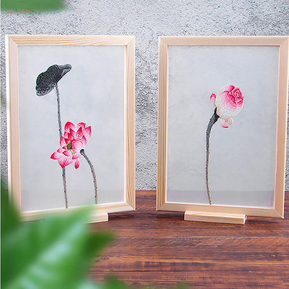 Diy Bingkai Dengan Bahan Kayu Dan Hiasan Bordir Motif Bunga Untuk Kerajinan Tangan Shopee Indonesia