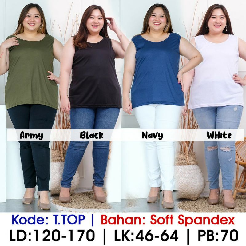 TTOP Baju Atasan Tanktop Wanita Ukuran Jumbo Baji Singlet Bigsize