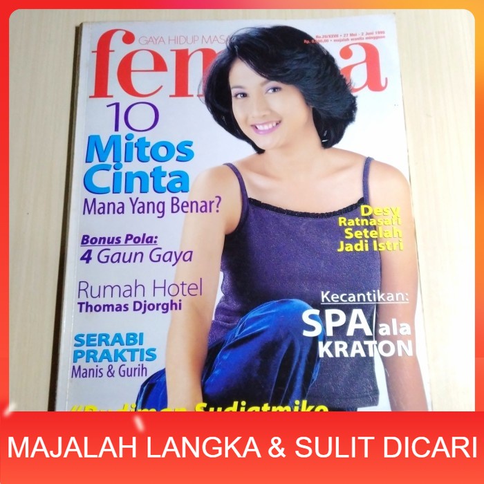 Majalah FEMINA No.20 Mei 1999 DESY RATNASARI (RARE ITEM) Langka