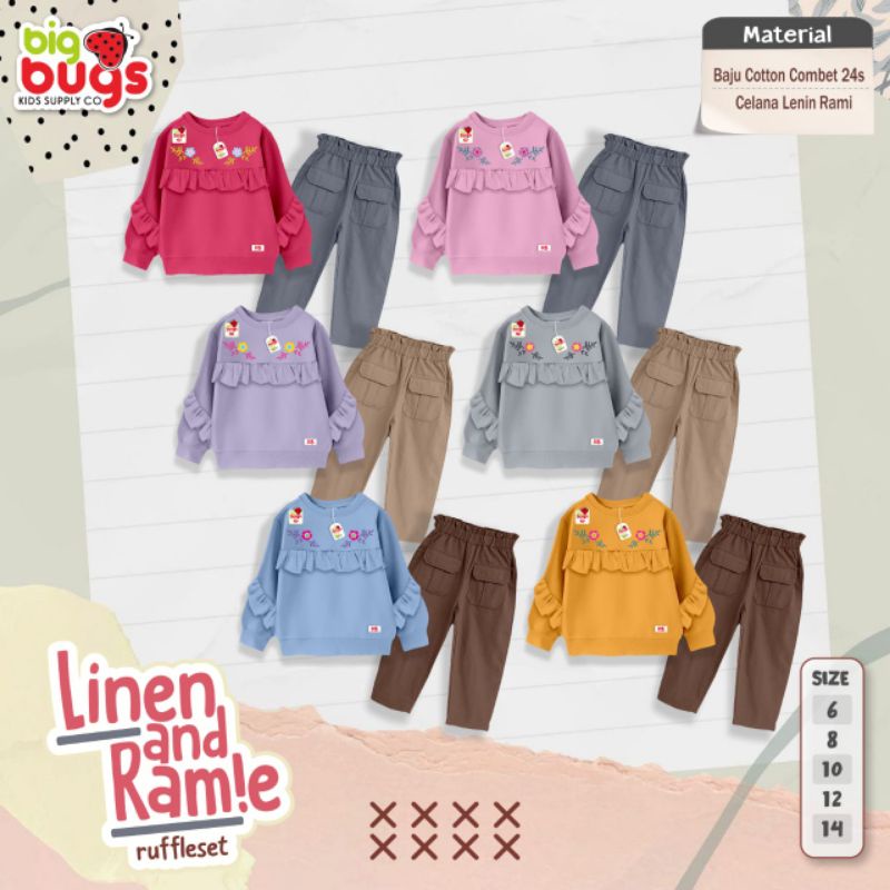 LINEN AND RAMIE RUFFLESET BY BIG BUGS