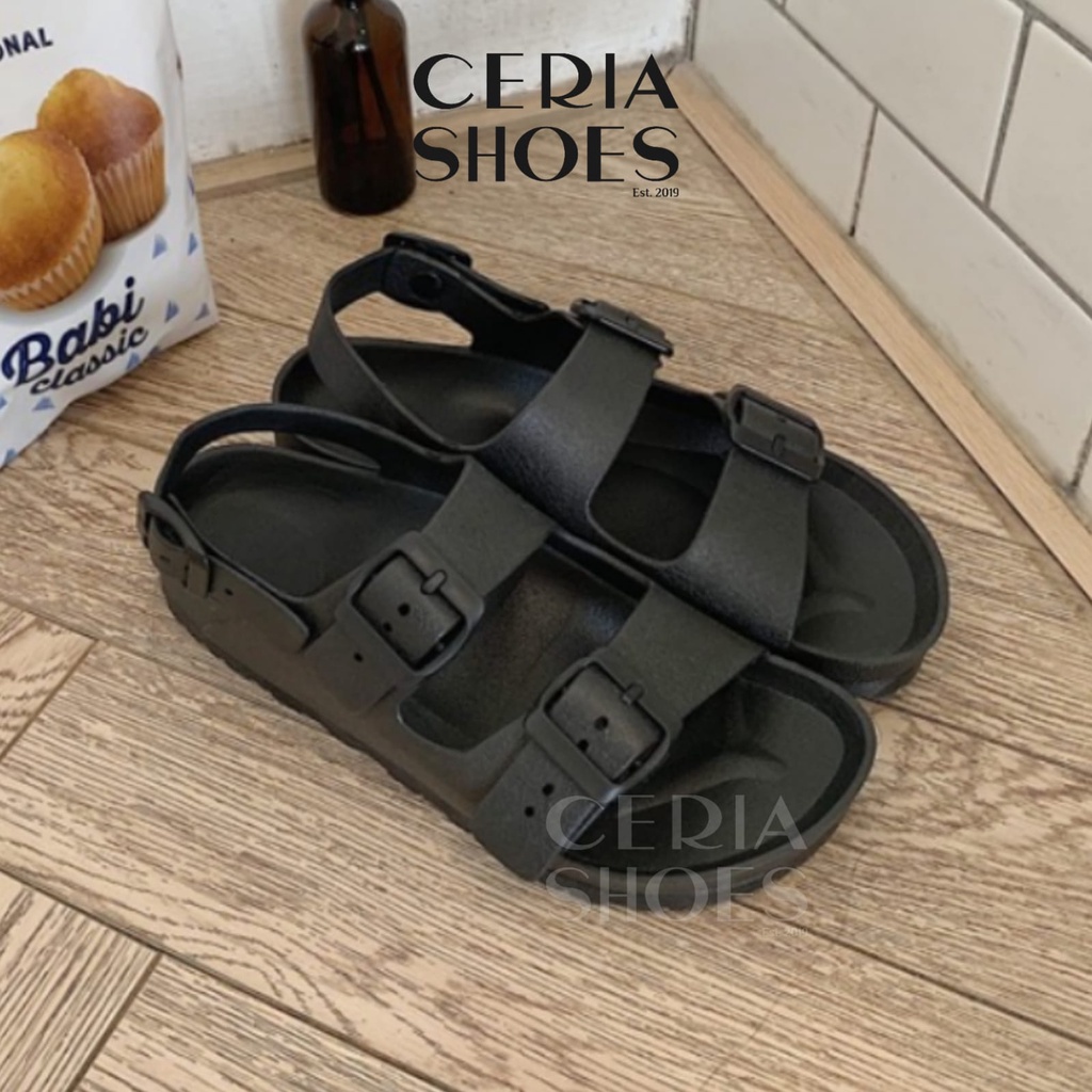 Sandal Sepatu Wanita Tali Kancing Gesper Adjustable Bahan Jelly Karet Anti Slip PVC Empuk BLC Bental
