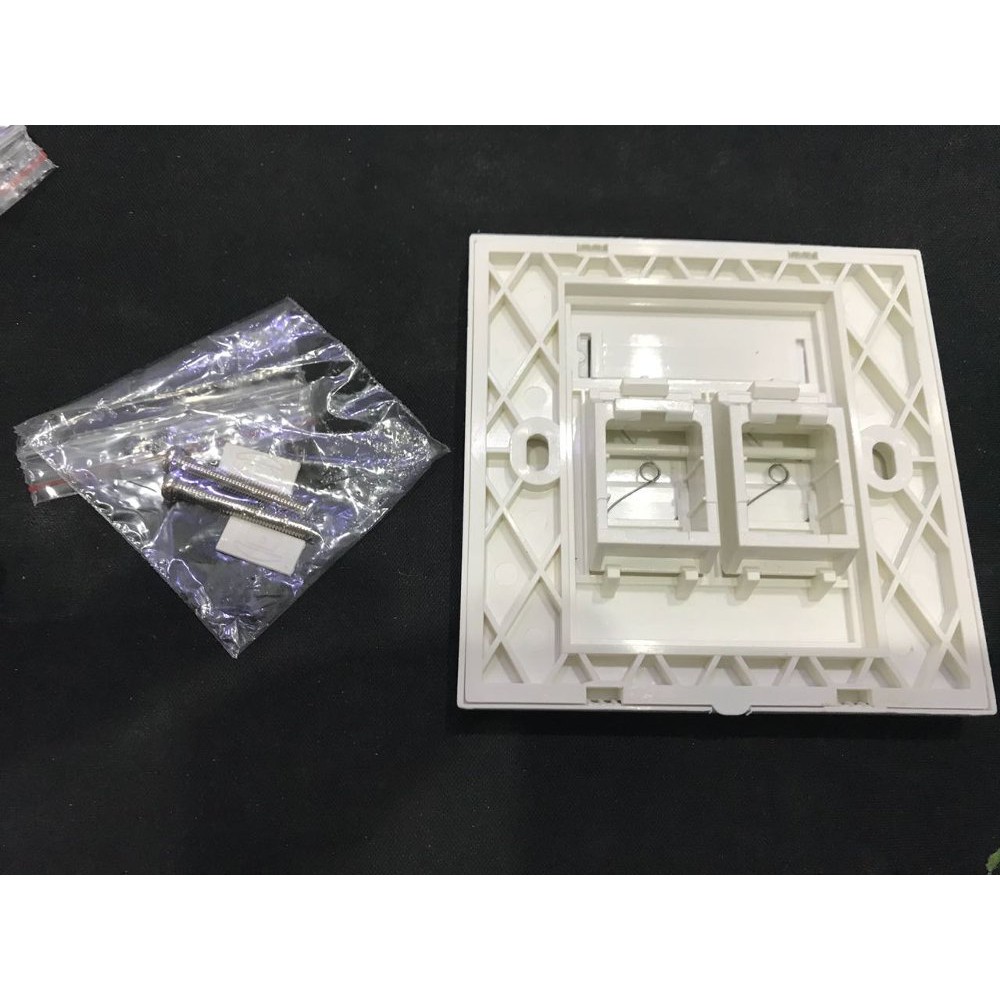 FACEPLATE 2 PORT RJ45 RJ11