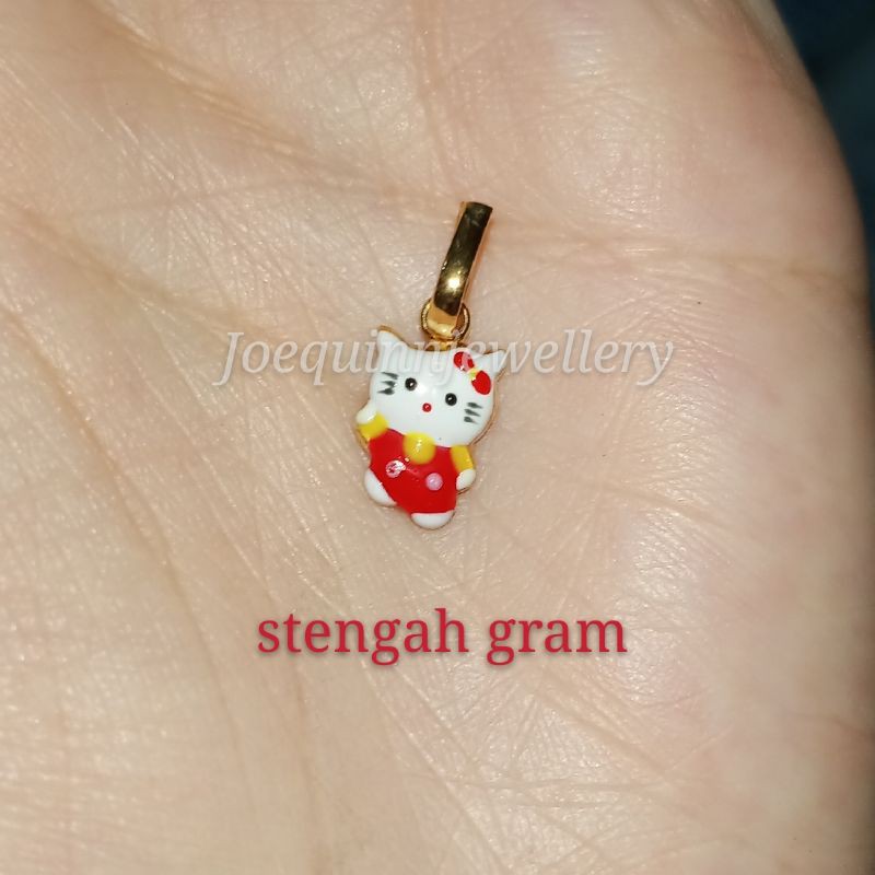 Liontin kalung emas muda anak hello kitty stengah gram