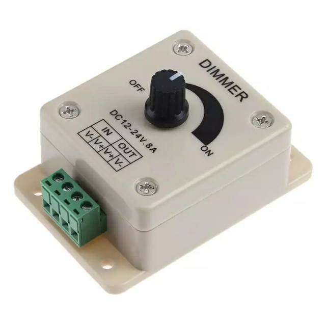 Dimmer Switch DC 12 24 V 8A Adjustable Kecerahan Lampu Strip Off Power Supply bohlam Controller