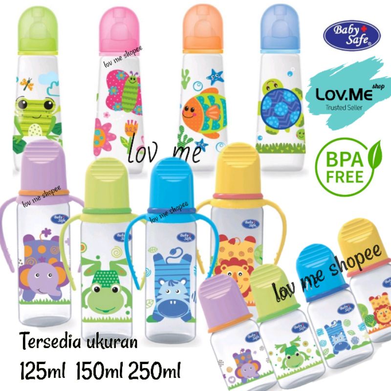 lov me❤ Baby Safe Botol Susu Bayi - Baby Bottle 125ml 150ml 250ml |botol dot bayi BPA FREE js001 002 003 004 005