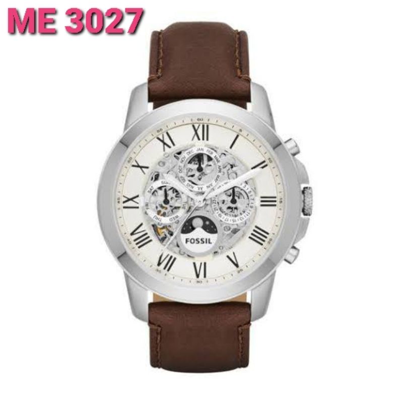 JAM TANGAN PRIA WANITA | RANTAI | KULIT | KARET | MURAH | F0*SIL ME-3027 ORI AUTOMATIC STRAP LEATHER