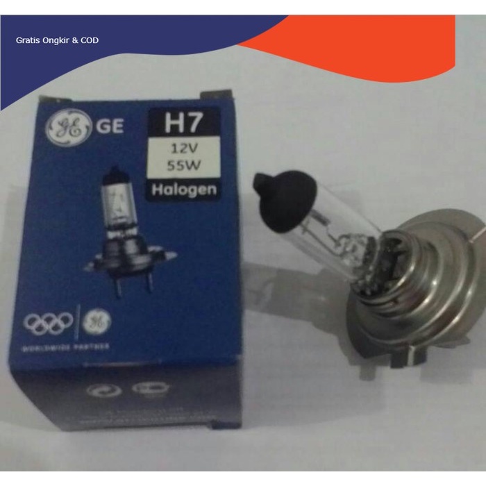 Lampu bohlam halogen GE fitting H7