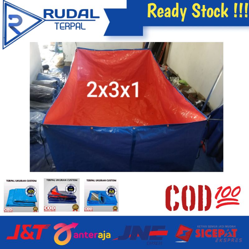 kolam terpal kotak 2x3x1