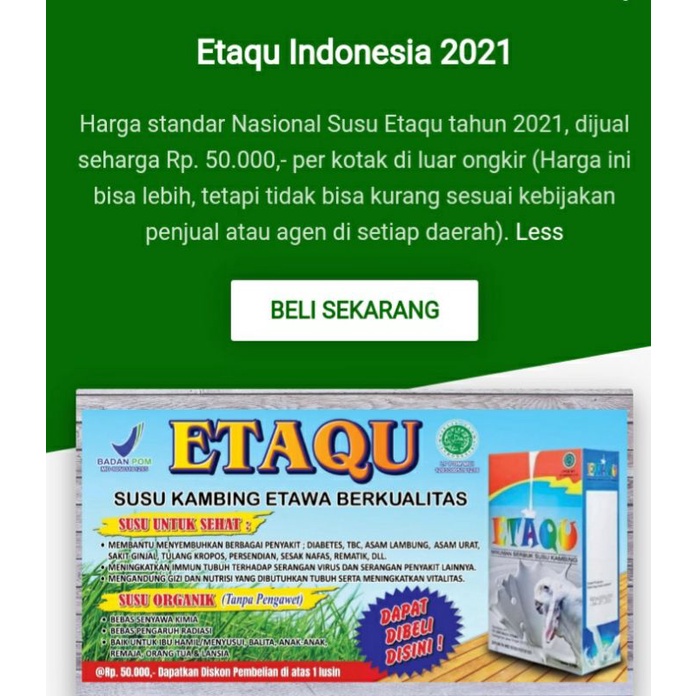 

'ETAQU' Susu Kambing ETAWA ASLI