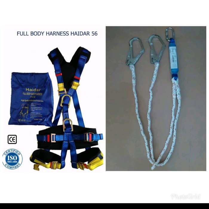 

fullbody harness pn 56 Haidar dan Double lanyard absorber Haidar 1 Set Promo