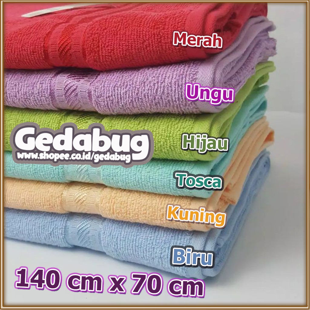 Handuk MERAH PUTIH JUMBO 140 x 70 / Handuk Mandi dewasa ukuran Jumbo | Gedabug