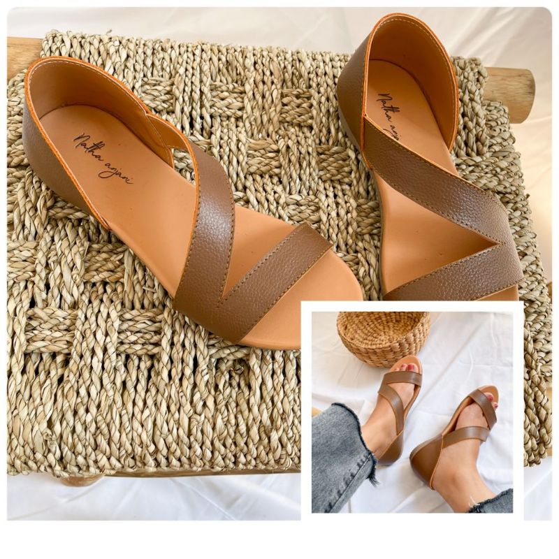 Sandal kulit garut merk bhonkshors/natha anjani sandal sepatu kulit garut sandal kulit wanita sandal