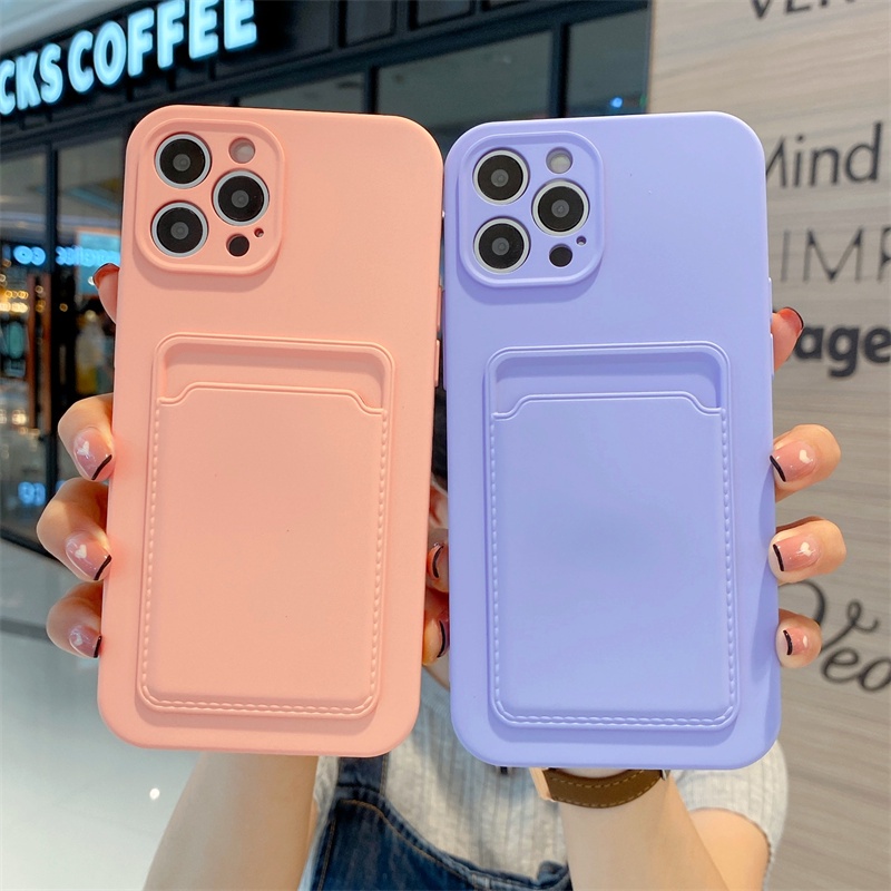 Casing Silikon IPhone 11 12 13 Pro Max XR 7 8 Plus Dengan Dompet Kartu