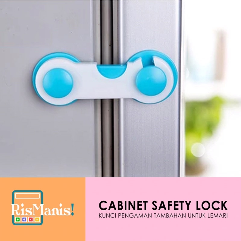 CABINET SAFETY LOCK - Kunci Pengaman Tambahan Laci Lemari Penahan Pintu Kulkas Jendela Bayi Balita