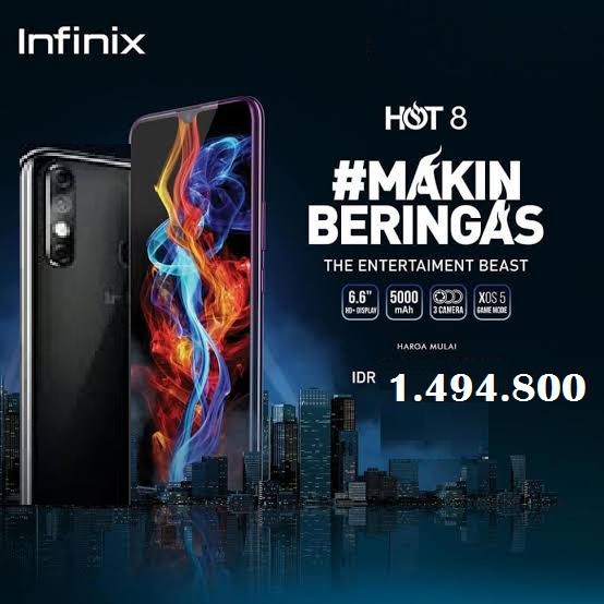HP INFINIX HOT 8 4/64 GB GARANSI RESMI 1 TAHUN