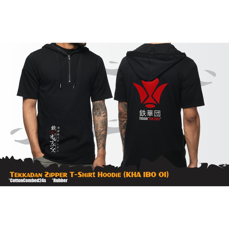 Kaos Hoodie Anime Gundam Barbatos Tekkadan Hitam KHA IBO 01