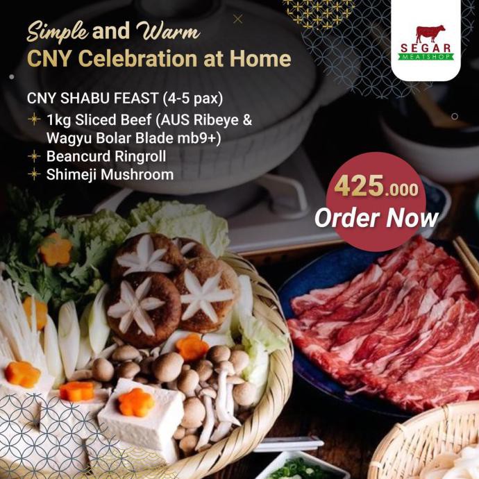 

Paket Shabu - Shabu Keluarga (1 Kg High Grade Aus Sliced Beef) Cutdifastore