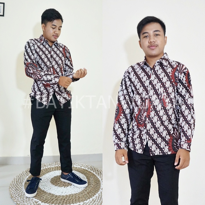 KEMEJA BATIK PRIA LENGAN PANJANG PENDEK MOTIF PARANG GORDO JOGJA / BATIK PRIA PARANG JOGJA