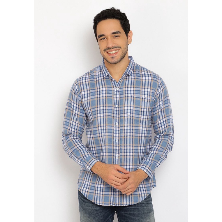 HASSENDA KEMEJA FLANEL EDGAR BLUE ORIGINAL HASSENDA.