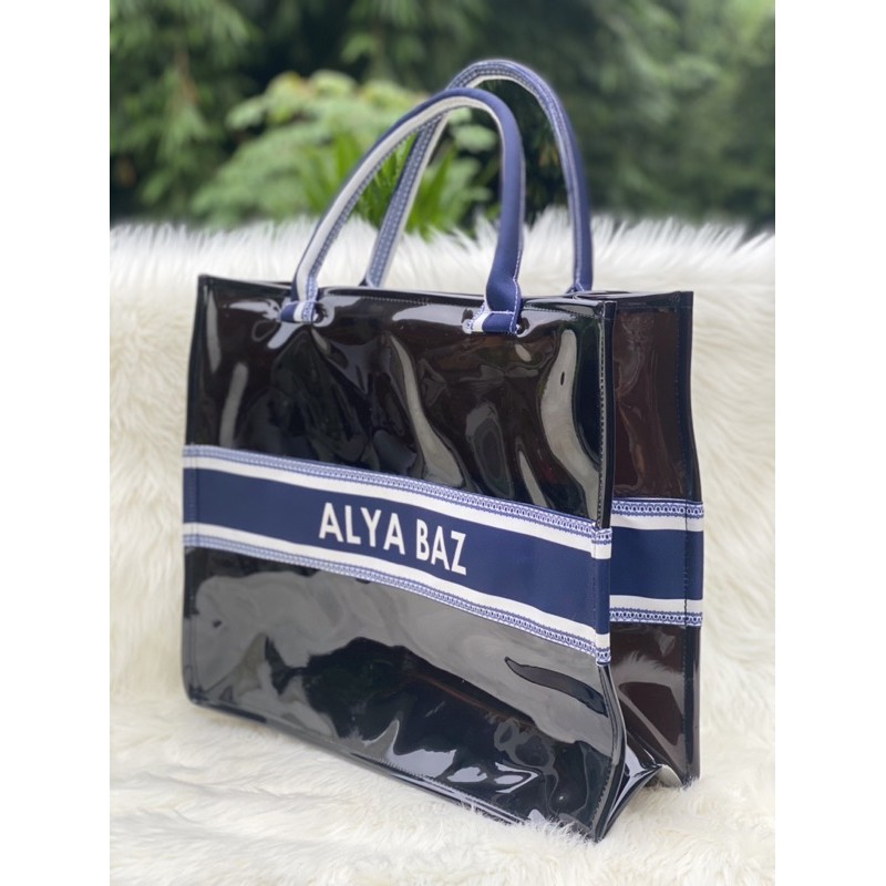 Tas Tote Bag Totebag Mika Transparan Custom Nama Totbag Handbag Hand Bag Wanita