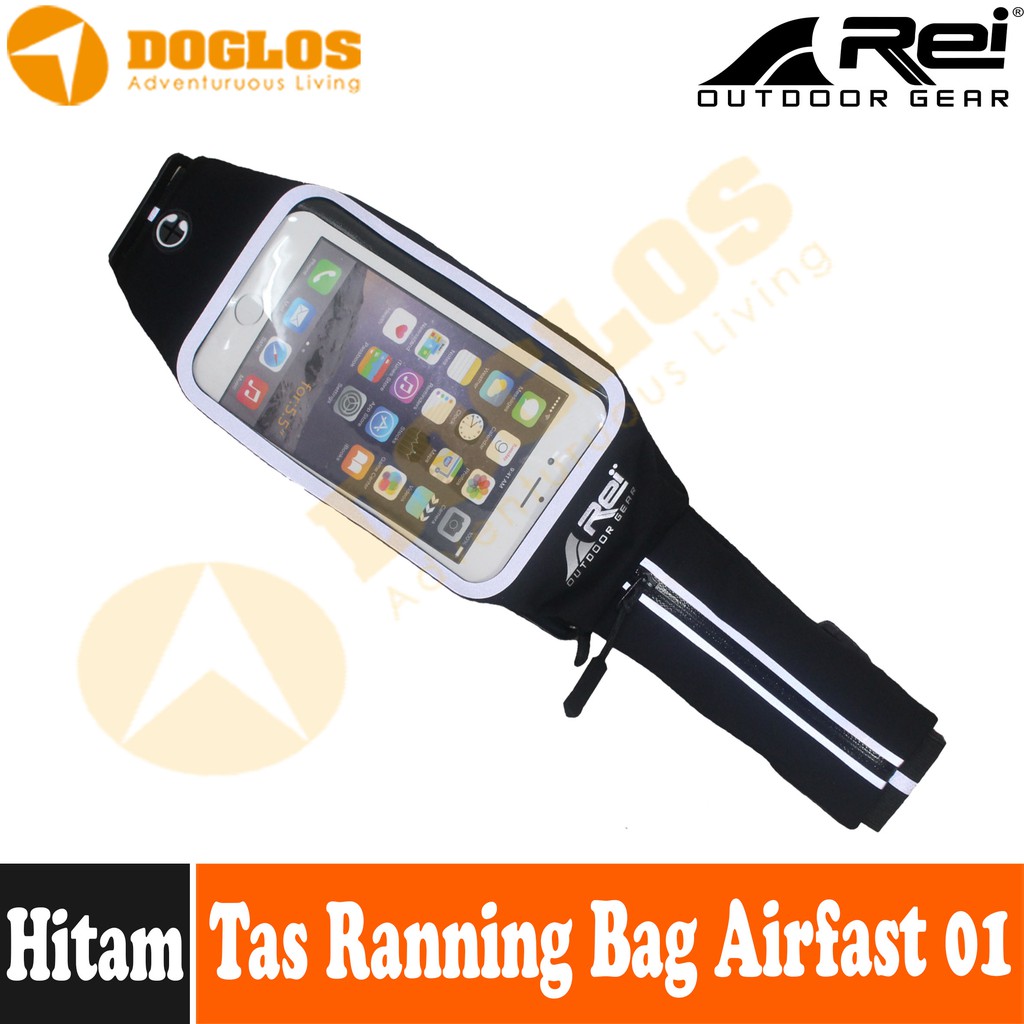 Tas Pinggang Wast bag Rei Airfats 01 Ranning Outdoor Traveling Hitam
