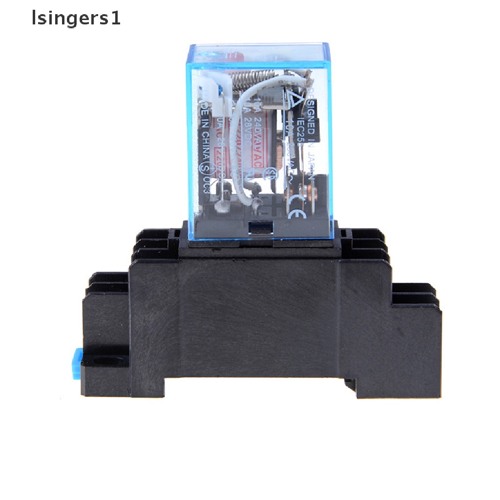 (lsingers1) Ly2nj HH62P Coil Power Relay 10A AC220V 8 Pin 2 Open 2 Dengan Socket Base