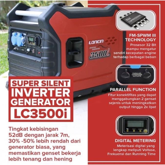 Mesin Lampu Genset Silent Inverter Loncin LC 3500 3300 Watt Generator terlaris