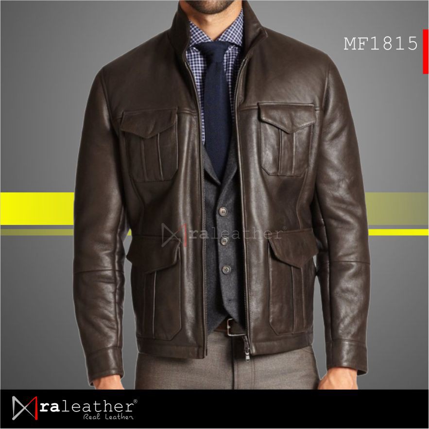 Jaket Kulit Pria - 100% Kulit Domba Asli Garut, RA Leather Original - MF1815