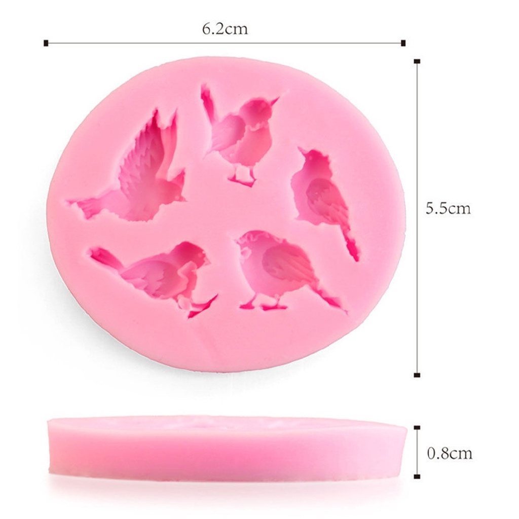 Cetakan Adonan Kue Fondant Desain Binatang Burung Bahan Silikon Model Diy