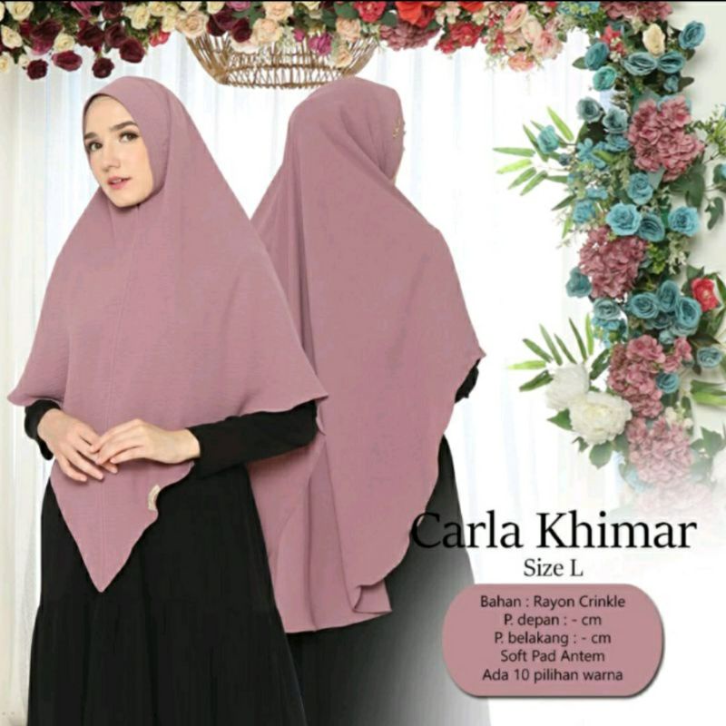 TERPOPULER CARLA KHIMAR SIZE L ORI VALENSHA QUEEN BAHAN RAYON CRINKLE