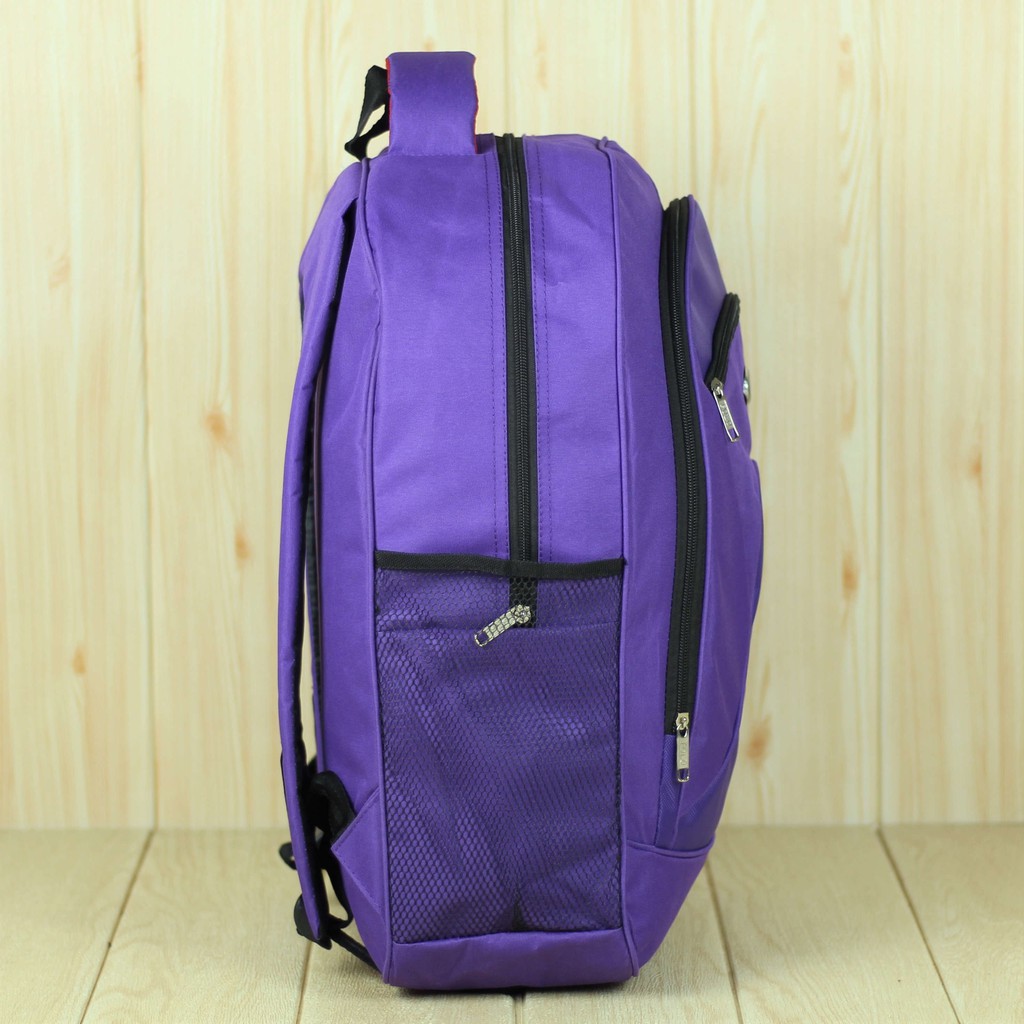 Tas Sekolah Pria Polo Essential Ungu Backpack Gendong Punggung Multifungsi Bahan Tebal Muat Laptop LKS Bonus Raincover Sekolah SMA SMP Ransel Kerja Dinas Grosir