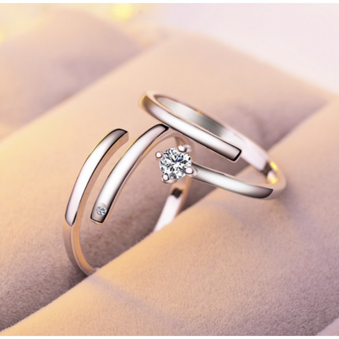 SEPASANG #20 Cincin Couple Anti Karat Sterling Silver 925 Wanita Lamaran Tunangan Kawin S925