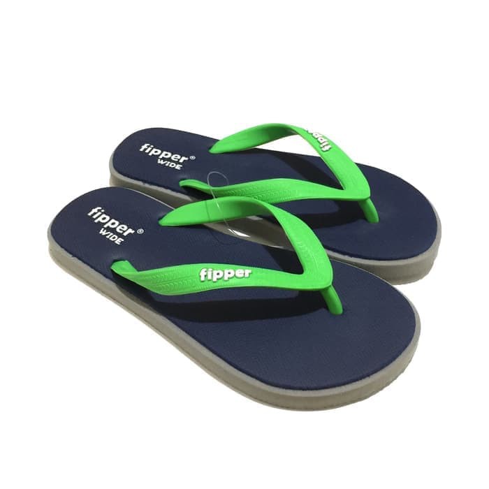 MURAH SENDAL / SANDAL SLOP PRIA CWO LEBARAN PUASA Jepit / Pria Fipper Wide Blue Midnight Grey Green