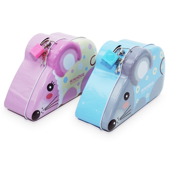 

Celengan Besi Tabungan Lucu ada Gembok Warna Pink dan Biru