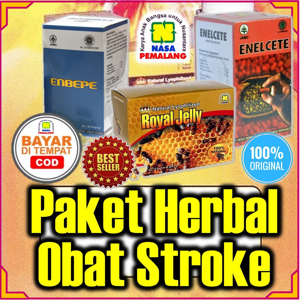 PAKET HERBAL OBAT PENYAKIT STROKE NEO LECITHIN ENBEPE NATURAL ROYAL JELLY 520