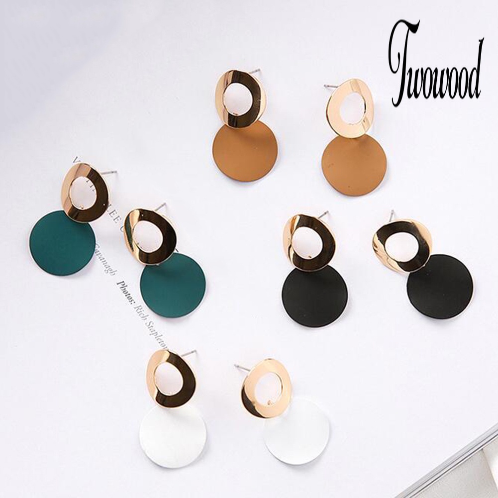 Anting Stud Bentuk Bulat Model Hollow Out Untuk Wanita