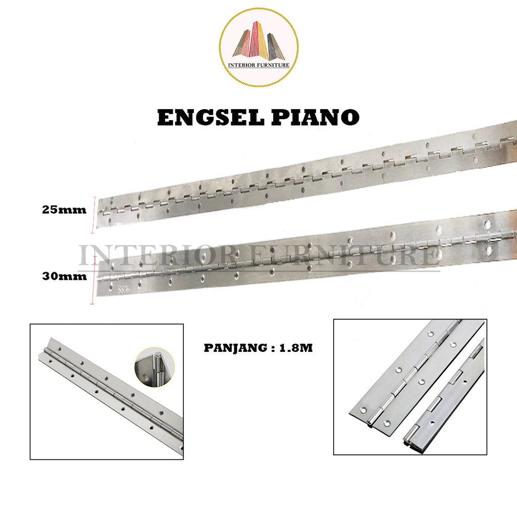 Engsel Piano / Engsel Panjang Meteran / Engsel Lemari Panjang .... 1,8 Mtr (25mm &amp; 30mm)