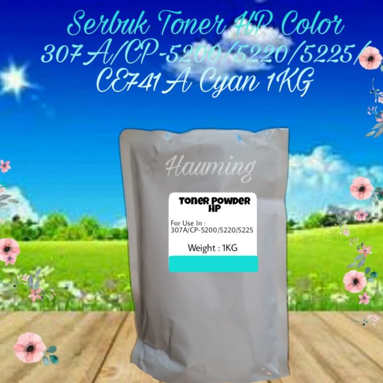 Serbuk Toner HP 307A CP5200 CP5220 CP5225 CP5225DN CP5225N CP-5200 5220 5225 CE741A Cyan 1kg