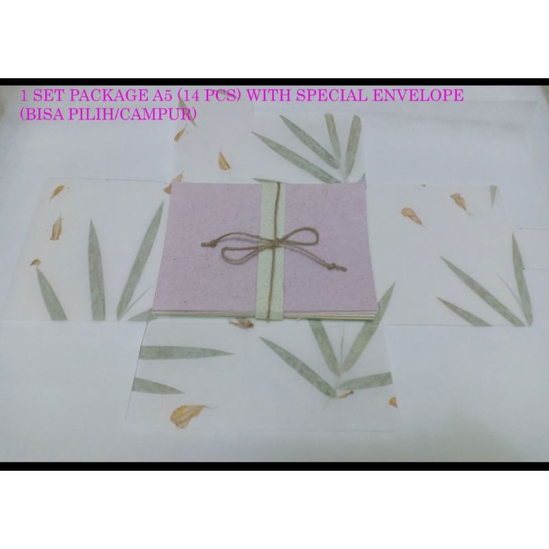 

Kertas Daur Ulang Paket A5(15x21cm):10pcs+ Special Amplop