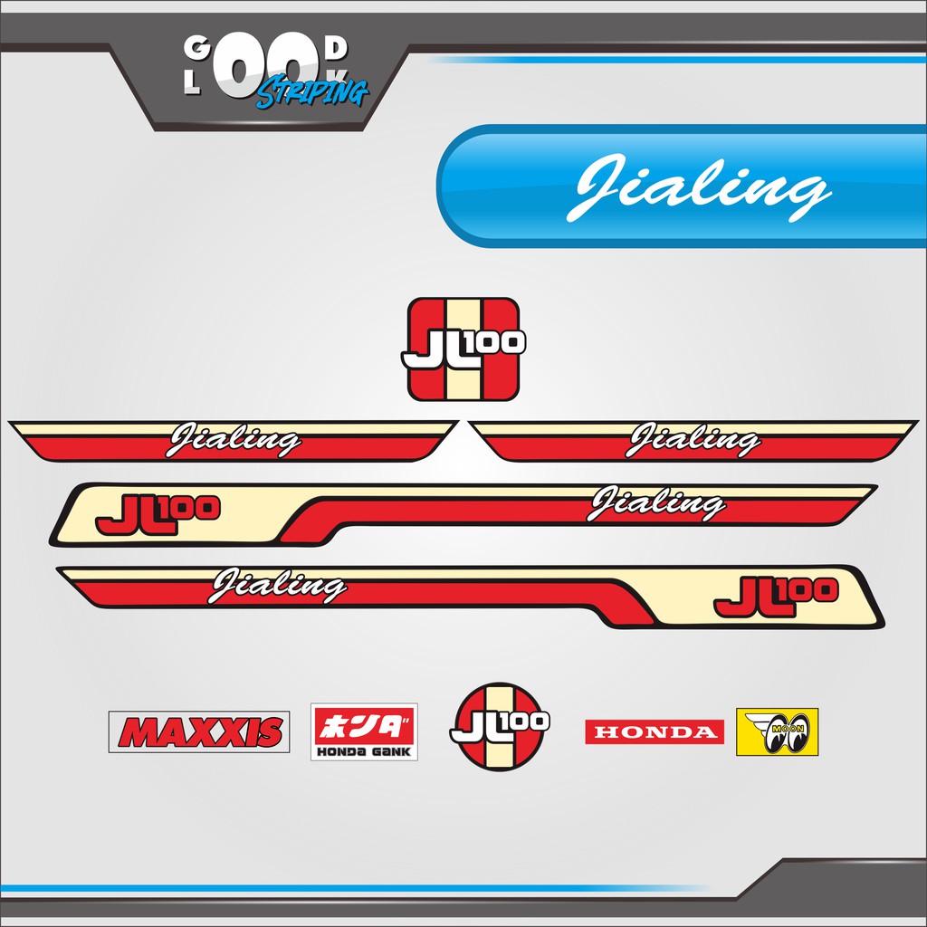 STRIPING STIKER LIS ASTREA GRAND JIALING JL100 SUPER CUB JEPANG JAPAN
