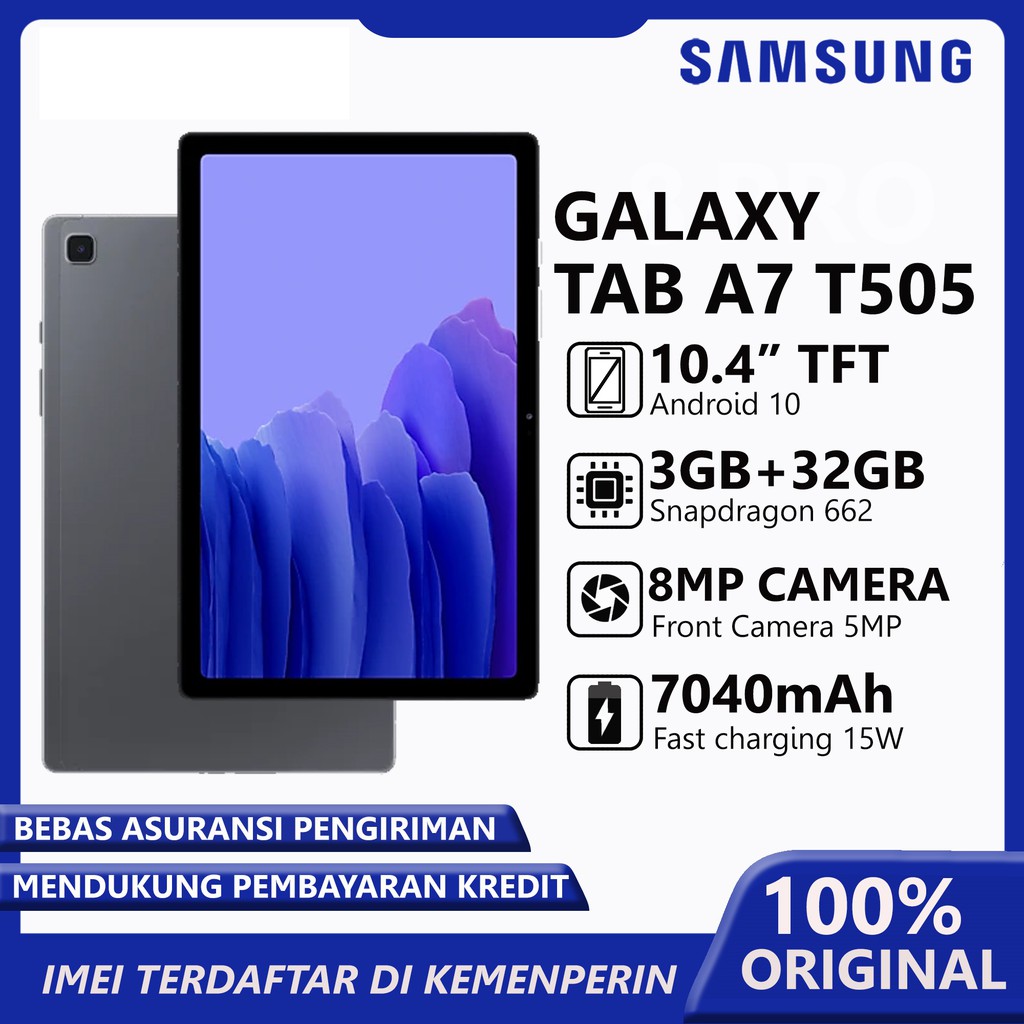 SAMSUNG GALAXY TAB A7 10.4inc T505  RAM 3GB ROM 32GB GARANSI RESMI